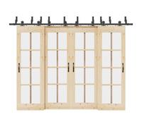vidaXL Kit de herrajes para puertas correderas acero negro 305 cm