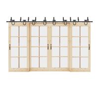 vidaXL Kit de herrajes para puertas correderas acero negro 366 cm
