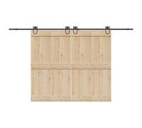vidaXL Kit de herrajes para puertas correderas acero negro 366 cm