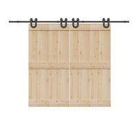 vidaXL Kit de herrajes para puertas correderas acero negro 366 cm