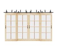 vidaXL Kit de herrajes para puertas correderas acero negro 366 cm