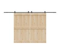 vidaXL Kit de herrajes para puertas correderas acero negro 366 cm