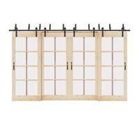 vidaXL Kit de herrajes para puertas correderas acero negro 366 cm
