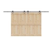 vidaXL Kit de herrajes para puertas correderas acero negro 400 cm
