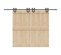 vidaXL Kit de herrajes para puertas correderas acero negro 400 cm
