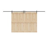 vidaXL Kit de herrajes para puertas correderas acero negro 427 cm