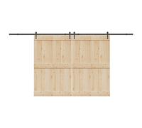 vidaXL Kit de herrajes para puertas correderas acero negro 427 cm