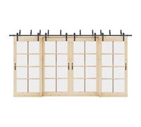 vidaXL Kit de herrajes para puertas correderas acero negro 427 cm