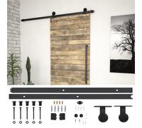 vidaXL Kit de herrajes para puertas correderas SKIEN acero negro 183cm