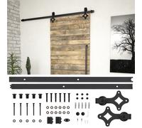vidaXL Kit de herrajes para puertas correderas SKIEN acero negro 183cm