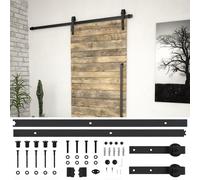 vidaXL Kit de herrajes para puertas correderas SKIEN acero negro 183cm