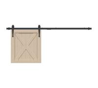 vidaXL Kit mini puerta corredera de armario acero carbono negro 122 cm