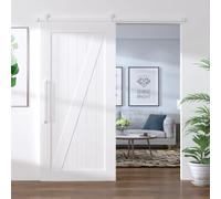vidaXL Kit para puerta corredera, 183 cm, acero, blanco