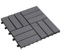 vidaXL, Ladrillo para terraza, 10 unidades, gris, 30 x 30 cm, madera dura de acacia