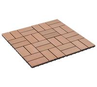 vidaXL: Ladrillo para terraza, 22 unidades, color marrón, 30 x 30 cm, material compuesto de madera y plástico (WPC)