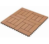 vidaXL: Ladrillo para terraza, 22 unidades, color marrón, 30 x 30 cm, material compuesto de madera y plástico (WPC)