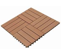 vidaXL: Ladrillo para terraza, 22 unidades, color marrón, 30 x 30 cm, material compuesto de madera y plástico (WPC)