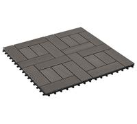vidaXL: Ladrillo para terraza, 22 unidades, color marrón oscuro, 30 x 30 cm, material compuesto de madera y plástico (WPC)
