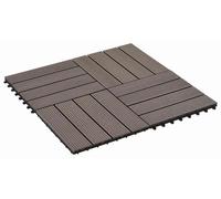 vidaXL: Ladrillo para terraza, 22 unidades, color marrón oscuro, 30 x 30 cm, material compuesto de madera y plástico (WPC)