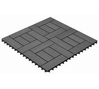 vidaXL: Ladrillo para terraza, 22 unidades, gris, 30 x 30 cm, material compuesto de madera y plástico (WPC)