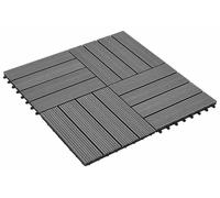 vidaXL: Ladrillo para terraza, 22 unidades, gris, 30 x 30 cm, material compuesto de madera y plástico (WPC)
