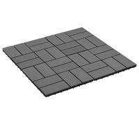 vidaXL: Ladrillo para terraza, 22 unidades, gris, 30 x 30 cm, material compuesto de madera y plástico (WPC)