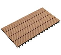 vidaXL, Ladrillo para terraza, 6 unidades, color marrón, 60 x 30 cm, material compuesto de madera y plástico (WPC)
