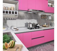 vidaXL Láminas autoadhesivas muebles PVC rosa brillante 500x90 cm