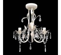 vidaXL Lámpara colgante araña de cristal elegante blanca