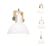 vidaXL Lámpara colgante de estilo industrial, 25 W, blanca, redonda, 30 cm, casquillo E27 - Lámparas