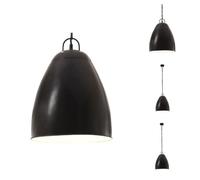 vidaXL Lámpara colgante de estilo industrial, 25 W, negra, redonda, 32 cm, casquillo E27 - Lámparas
