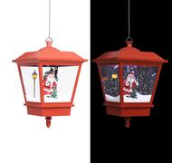 vidaXL Lámpara colgante de Navidad con LED y Santa Rojo 27x27x45 cm