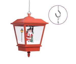 vidaXL Lámpara colgante navideña con luces LED y figura de Papá Noel, color rojo, 27x27x45 cm