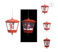 vidaXL Lámpara colgante navideña LED, con figura de Papá Noel, color rojo, 27x27x45 cm - Iluminación navideña