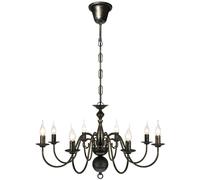 vidaXL Lámpara de araña antique metal negro 8 bombillas E14