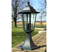 vidaXL Lámpara de jardín aluminio verde/negro