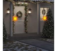 vidaXL Lámpara de Navidad LED y estaca tierra plegable amarilla 57 cm