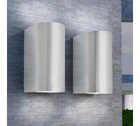 vidaXL Lámpara de pared exterior 2 uds. redonda ascendente/descendente