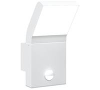 vidaXL Lámpara de pared exterior LED con sensor, color blanco, fabricada en aluminio fundido