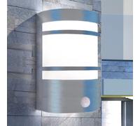 vidaXL Lámpara de pared para exterior con sensor de acero inoxidable