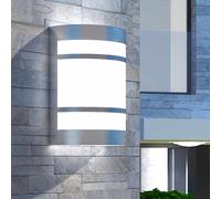 vidaXL Lámpara de pared para exterior semicilíndrica Acero INOX