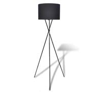 vidaXL Lámpara de pie con pantalla y soporte negra