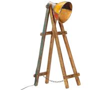 vidaXL Lámpara de pie multicolor E27 madera maciza mango