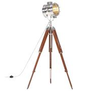 vidaXL Madera Maciza de Mango Lámpara de Suelo con Trípode 165 cm de Pedestal Color Latón, Plateado, y mas