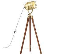 vidaXL Lámpara de suelo con trípode madera maciza de mango 97 cm
