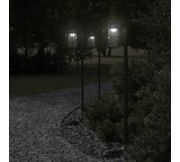 vidaXL Lámpara de suelo de exterior acero inoxidable negro 100 cm