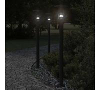 vidaXL Lámpara de suelo de exterior acero inoxidable negro 100 cm