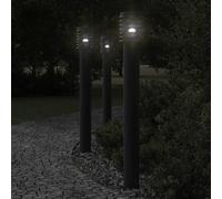 vidaXL Lámpara de suelo de exterior acero inoxidable negro 110 cm