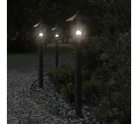 vidaXL Lámpara de suelo de exterior acero inoxidable negro 80 cm