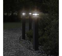 vidaXL Lámpara de suelo de exterior con enchufe aluminio negro 80 cm